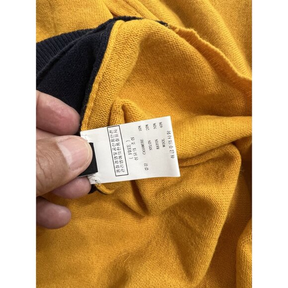 MOS Edition Seoul Korea Turtleneck Sweater Dress in Blue/Yellow - Picture 4 of 5